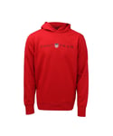 Gant Mens Graphic Printed Hoodie in Red Cotton - Size Small