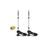 Touristes Bande WiFi 2.4GHz 5GHz 5.8GHz 12dBi Base Magnétique MIMO RP-SMA Mâle Antenne pour Routeur WiFi Sans Fil Carte Réseau - Type 2-Pack-Female