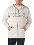 Vans Classic Zip Hoodie - Sweat-Shirt À Capuche - Manches Longues - Homme - Beige (Oatmeal Heather/Black Outline) - Large (Taille Fabricant: Large)