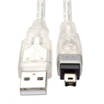 USB 2.0 vers IEEE 1394 4-Pin Câble FireWire 1394 -1,8M pour connecteur caméra