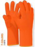 1 Pair Long Sleeve Heat Resistant Gloves Oven Gloves Heat Resistant with Fingers Orange Oven Mitts Kitchen Pot Holders Cotton Gloves Long Kitchen Gloves Double Oven Mitt Set (2 pcs)