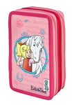 Bibi & Tina Tripledecker Pencil Case with Pens, Eraser, Ruler etc. I Pencil Case in Bibi & Tina Design I Case for School