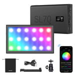 Neewer SL70-APP RGB Led Video Light with APP Control, Built-in 2000mAh Rechargeable Battery, CRI95+/3200K- 8500K/Brightness 0-100/0-360 Adjustable Colors/9 Scene Modes for Photo Studio Video Lighting