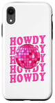 Coque pour iPhone XR Rose Retro Disco Western Country Southern Cowgirl Howdy