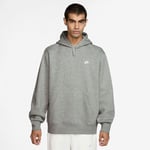 Nike Luvtröja Club - Grå/Grå/Vit, storlek Large