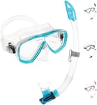 Cressi Estrella - Combo Set Mask Estrella + Snorkel Gamma, Transparent/Aquamarine, One Size, Unisex Adult