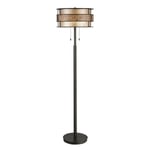 2 Bulb Free Standing Floor Lamp Renaissance Copper LED E27 60W Bulb