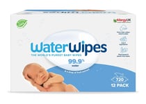 WaterWipes Plastic-Free Original Baby Wipes, 720 Count (12 packs), 99.9% Wate...