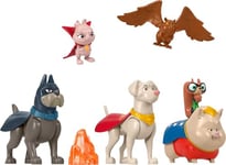 Fisher-Price Krypto Super Chien, Coffret 6 Figurines Dont Les Chiens de Batman et Superman, Ace et Krypto, Plus Accessoire de Jeu, Jouet Enfant, Dès 3 Ans, HGL00