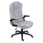 Desk Chair for Home,Executive Office Chair with 6 Point Massage Comfy Reclining Gaming Chair High Back PC Chair Extra Padded Swivel Computer Chair,Home/Office Furniture (Grey Fabric(No massage))
