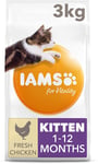Iams For Vitality Dry Kitten Food With Fresh Chicken, 3 Kg