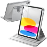 JETech Rotating Case for iPad 10 (10.9-Inch, 2022 Model, 10th Silver 