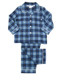 Mini Vanilla Boys Morgan Blue Check Traditional Cotton Pyjamas - Size 4-5Y
