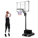 Basketkorg utomhus 135/143-305 cm höjdjusterbart basketstativ med 2 hjul