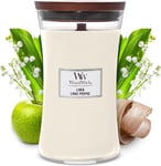 Woodwick Scented Candle, Linen Large Hourglass Candle, with Crackling Wick, Burn