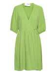 Slframi 2/4 Short Wrap Dress B Green Selected Femme