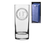 Novelty Engraved/Printed HiBall Gin and Tonic Vodka Glass - Happy 40th Birthday - Engraved with Message