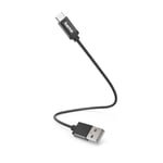 Hama Câble USB-C (Câble de charge USB-A 2.0 mâle/USB-C mâle, Câble de Transfert de Données haute vitesse 480 Mbit/s, 0.2m, compatible Samsung Galaxy s21/s20/s10/s9/s8, Huawei P30/P20, Xiaomi) Noir
