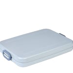 Mepal Lunch Box Flat - Lunch Box To Go - For 2 Sandwiches or 4 Slices of Bread - Snack & Lunch - Lunch Box Adults - Nordic blue
