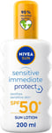 NIVEA SUN Protect and Sensitive Sun Spray (200 Ml), Sunscreen with SPF50, Suncre