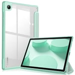 FINTIE Coque pour Samsung Galaxy Tab A8 10.5 Pouces 2021 (SM-X200 / X205 / X207), Housse Arrière Transparente Claire Etui Fin Antichoc Veille/Réveil Automatique, Vert Pastel