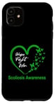 iPhone 11 Hope Fight Win - Scoliosis Awareness Green Heart Case