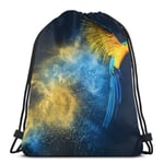 wallxxj Drawstring Backpack Bird Blue-And-Yellow Macaw Macaw Parrot Student Drawstring Bags Durable Drawstring Backpack Fashion Cinch Bags Cozy School Travel Casual Print Vintage Unique