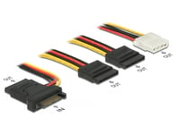 Lancom Systems DELOCK – Power Cable SATA 15 pin plug > 3 x receptacle + 1 Molex 4 female 20 cm (PCB) (60171)