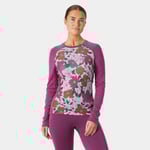Helly Hansen Dam Lifa Merino Graphic Baslager I Mellanviktsklass Rosa XL