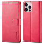 LC.IMEEKE Plånboksfodral till iPhone 15 Pro - Rosa Rosa
