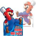6 x Super Mario Bros.Wii party invite cards with envelopes @ MrsMario's
