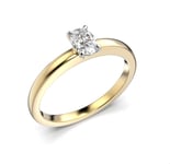 Festive Selena oval enstens diamantring gultvitguld 0,30 ct 683-030-KV