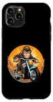 Coque pour iPhone 11 Pro singe moto / motocycliste singe