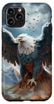 iPhone 11 Pro Blue white bald eagle phoenix bird flying fire snow mountain Case