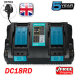 7.2V-18V Dual Port For Makita DC18RD LXT LI-ION Twin Ports Rapid Battery Charger
