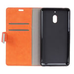 Mipcase Flip Phone Case for Nokia 2.1, Classic Simple Series Wallet Case with Card Slots, Leather Business Magnetic Closure Notebook Cover for Nokia 2.1 (Orange)