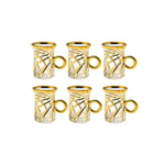Eisenbach EB-6DTC250: 6 Demitasse Espresso Coffee Gold Accent Glas Cup