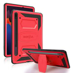 Mignova for Samsung Galaxy Tab S8 Tablet Case,Shock-Resistant Drop-Proof Hybrid Rugged Protective case(Built-in Stand) for Samsung Galaxy Tab S7/S8 11 inch Tablet (Red)
