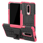 NOKOER Case for OnePlus Nord, 2 in 1 PC TPU Cover Armure Phone Case [Heavy Duty] Vertical bracket Cover [Shockproof] [Anti-fall] [Non-slip] Case - Rose Red