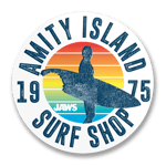 Amity Island Surf Shop Since 1975 Sticker, Accessories