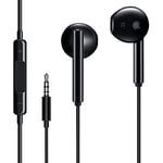 In-Ear Headphones with Cable, 2-Pack, 3.5 mm HiFi Audio Stereo Earphones, with Microphone and Volume Control, Compatible with Huawei, Samsung, Lightweight Headphones with Volume Control, 3.5 mm Jack