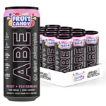 Applied Nutrition ABE Pre Workout Cans - All Black Everything Energy + Performance Drink, ABE Carbonated Beverage Sugar Free with Caffeine (Pack of 12 Cans x 330ml) (Fruit Candy)