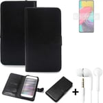 phone Case Wallet Case for Samsung Galaxy Quantum 3 + earphones cell phone black