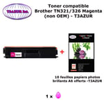 Toner compatible TN321, TN326 M pour imprimante Brother HL L8250CDN, L8300, L8350CDW, L8350CD Magenta+10f A6 brillants - T3AZUR