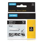 Dymo Tape Rhino 19mmx5,5m vinyl svart/vit