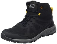 Jack Wolfskin Men's Woodland 2 Texapore MID M Sneaker, Black/Burly Yellow XT, 12 UK