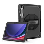 Armor-X ( RIN  Series) RainProof Military Grade Rugged Tablet Case W/ Shoulder + Hand Strap & Kick-Stand  for Samsung Galaxy Tab S9  ( SM-X710 / SM-X716 )
