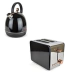 Kitchen Perfected Domed 1.7L  Kettle 2 Slice Toaster Black Rose Gold Brand New