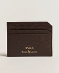 Polo Ralph Lauren Card Holder Pebble Leather Dark Brown