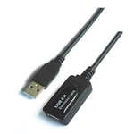 AISENS A101 – 0018 – Câble Extension Rallonge USB 2.0 avec amplificateur de 5 m, Couleur Noir